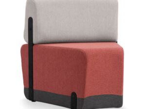 Variationselement 1/8 Curved mit Rückenlehne – Ziegelrot